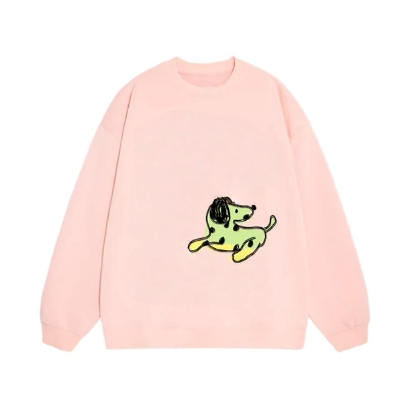 Pink Sweatshirt with Creative Graffiti Print