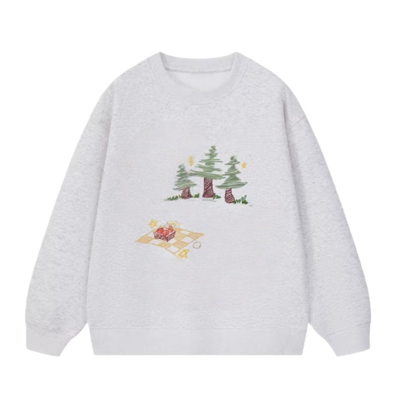 Hand-Drawn Camping Graffiti Sweatshirt