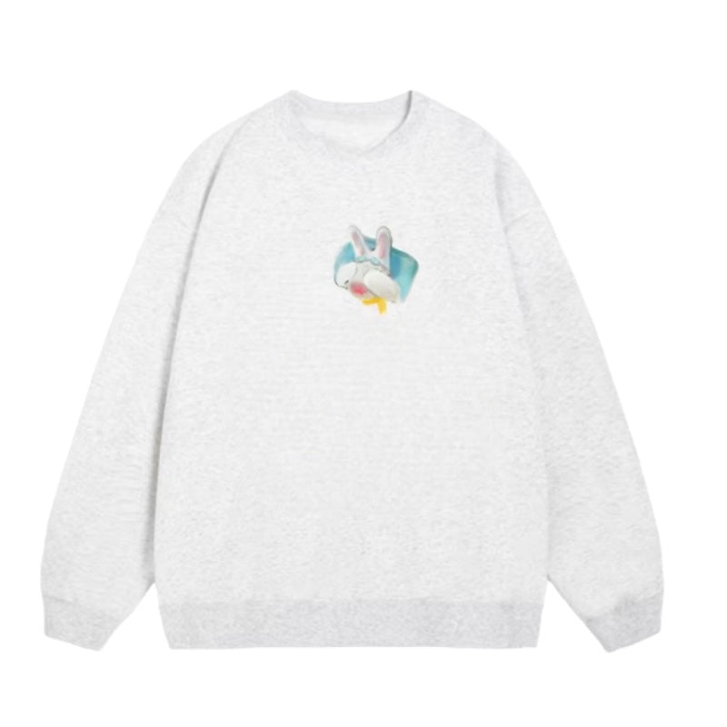 Sweatshirt with Cute and Playful Animal Illustration Print