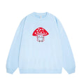 Blue Sweatshirt with Creative and Playful Mushroom Print